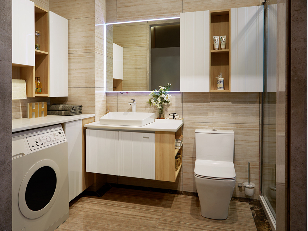 全鋁浴室柜-02（風格：現代；顏色：楓木暖白）